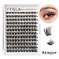 Blushimmer 3D wispy eyelash extension clusters with C curl, thin band, reusable natural lashes for DIY eyelash enhancement.