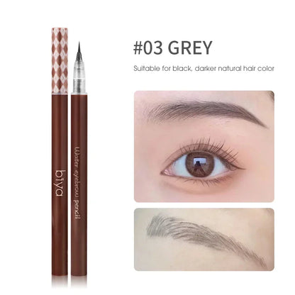 Blushimmer waterproof liquid eyebrow pencil and eyeliner with ultra-fine tip, long-lasting, no blooming, ideal for natural eyebrow tattoos.