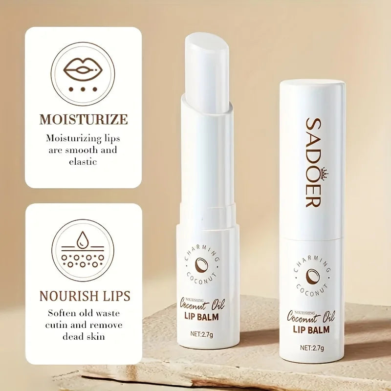 Blushimmer coconut lip balm in a small jar, featuring a creamy texture for nourishing and moisturizing lips.
