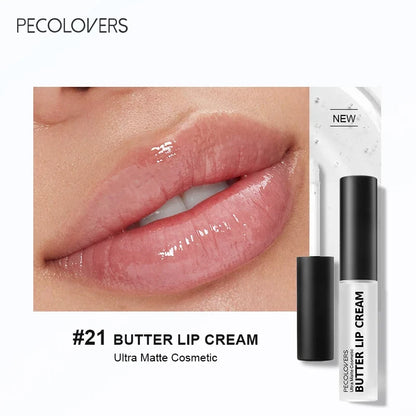 Blushimmer waterproof liquid lipstick in shade 21 with vitamin E, lip gloss, and plumper in sleek makeup set.