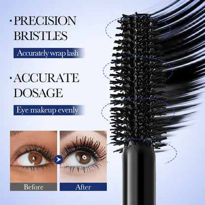5D Silk Fiber Waterproof Mascara - Black Lengthening & Volumizing
