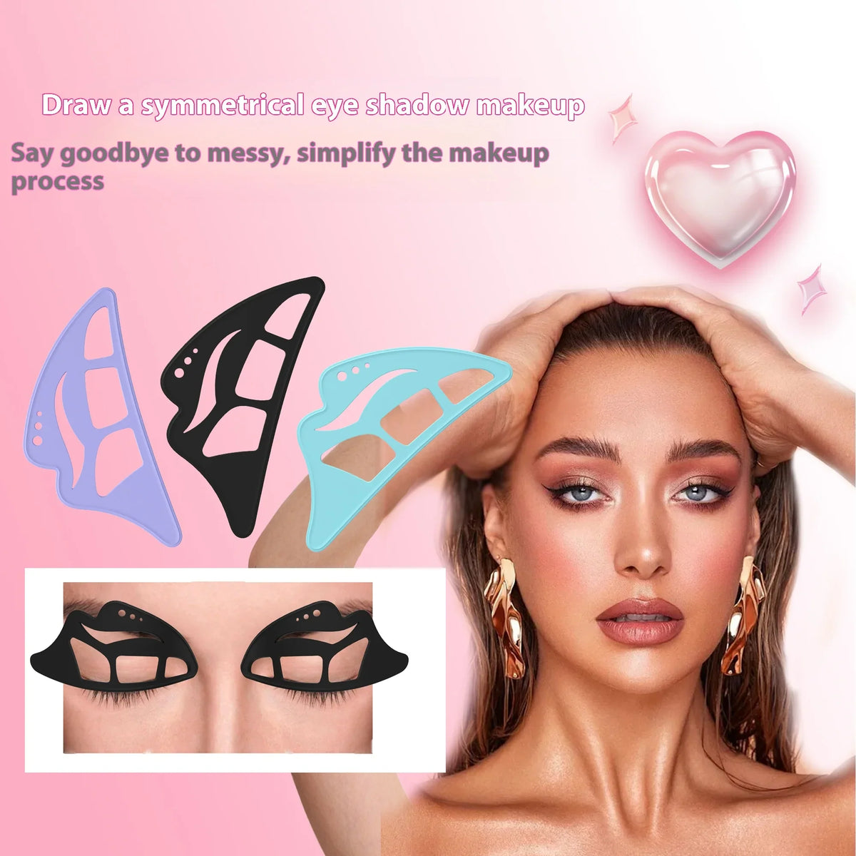 Blushimmer female eye shadow tool set with multi-function quick makeup templates for easy eye makeup application, suitable for beginners