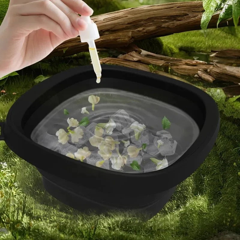 Collapsible Silicone Face Ice Bath Tray Cold Therapy for Facial Puffiness Portable Cryo Skin Tool Travel Beauty Bowl Facial Tool