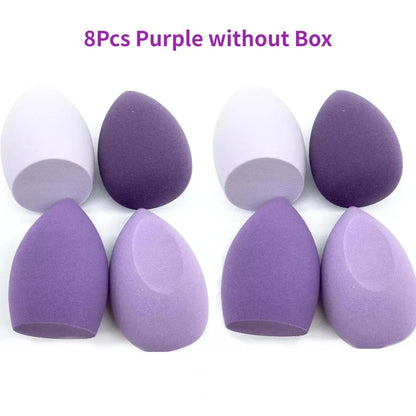 Set of 1, 4, or 8 Blushimmer makeup sponge blenders for foundation and powder application, soft, versatile beauty accessories.