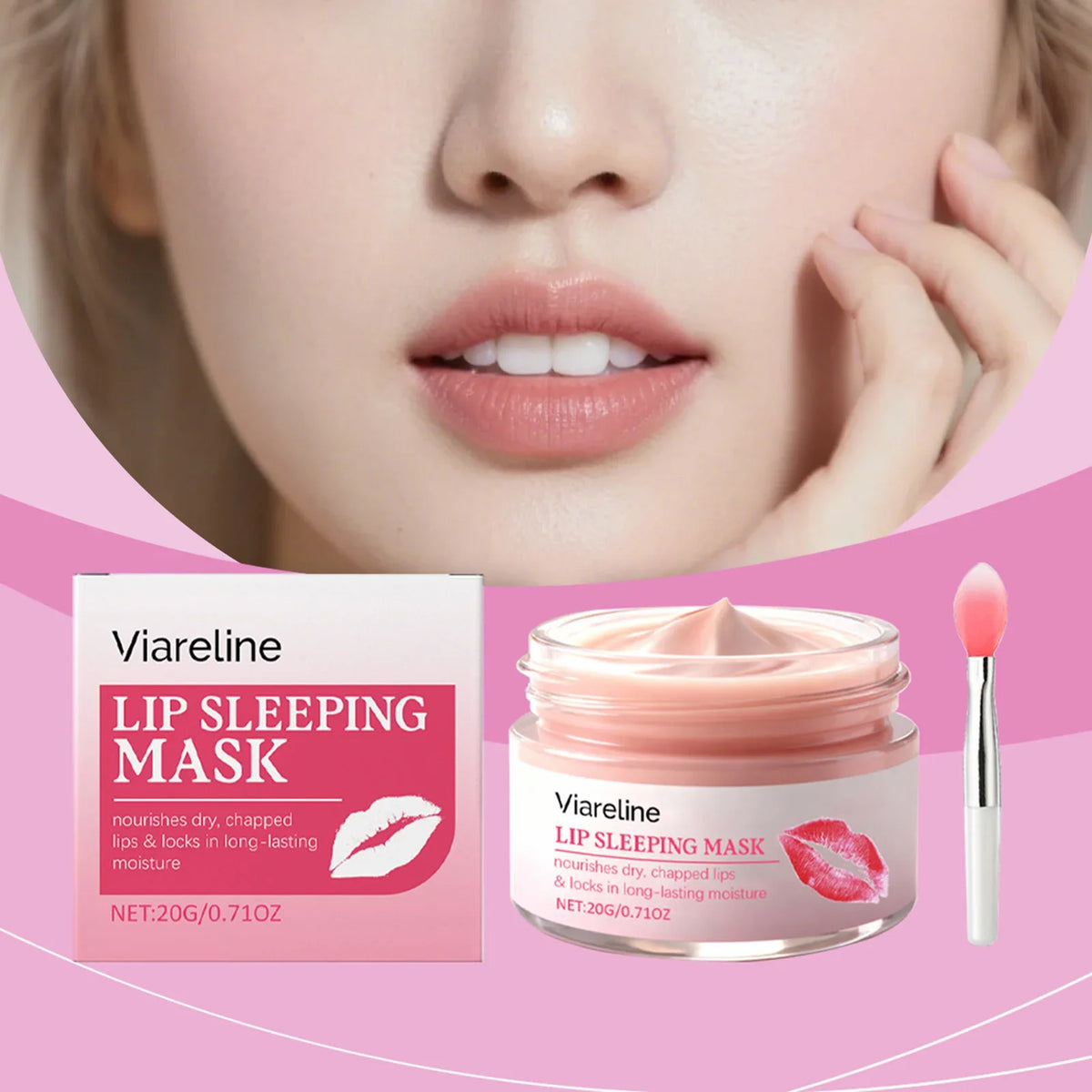 Blushimmer 20g overnight hydrating lip mask in a jar, designed for dry, chapped lips with deep nourishing and softening benefits.
