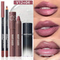 Set of three Blushimmer lip cosmetics including lip liner, matte lipstick, and lip gloss with a shiny lip glaze.