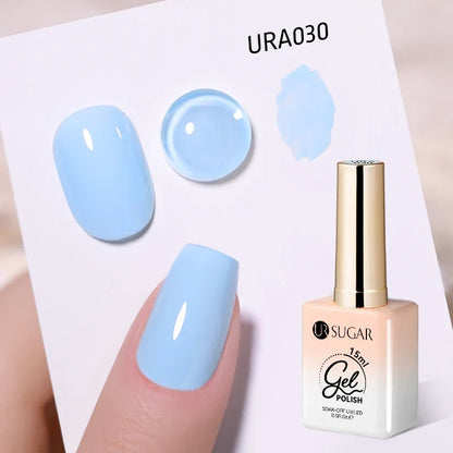Blushimmer UR SUGAR 15ml jelly milky white translucent gel polish for semi-permanent UV nail art, soak-off gel varnish.