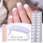 Blushimmer Harunouta 4-piece gradient jelly semi-cured gel nail strips with nude pink waterproof design and nail lamp for long-lasting manicure.
