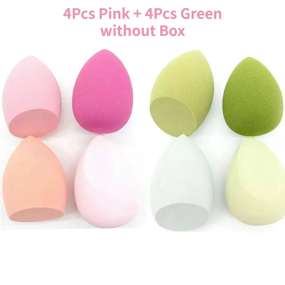 Set of 4/8 Blushimmer makeup sponge blenders, soft cosmetic puffs for foundation, powder, and makeup application.