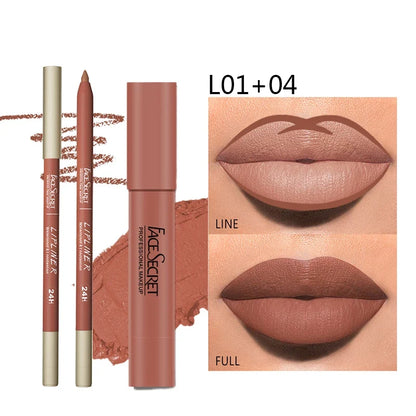 Blushimmer matte lipliner and lipstick set with waterproof, long-lasting soft matte finish, perfect for women's lip makeup.