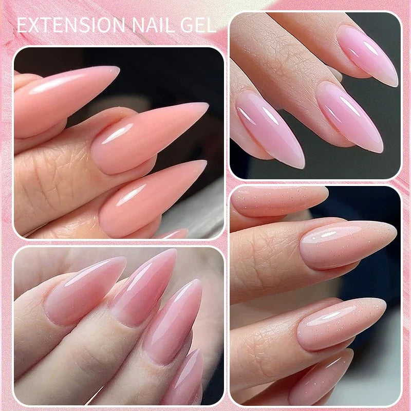 Blushimmer Born Pretty 30ml milky white hard gel for nail extensions, clear UV soak-off acrylic construction gel with jelly finish