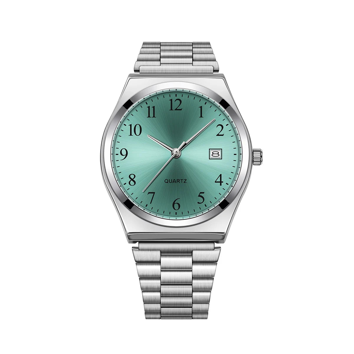 Lucky Fox minimalist stainless steel wristwatch with black dial, sleek design, and precise timekeeping for everyday wear.