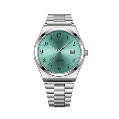 Lucky Fox minimalist stainless steel wristwatch with black dial, sleek design, and precise timekeeping for everyday wear.