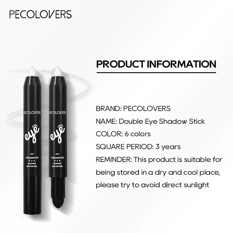 Blushimmer waterproof eyeshadow pencil stick with pearly shimmer in six colors, long-lasting glitter eyeliner for eye makeup.