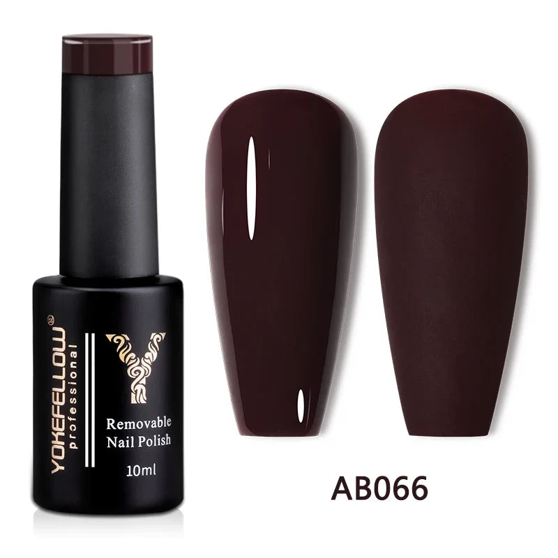 YOKEFELLOW 10ml Nude Gel Nail Polish by Blushimmer, translucent pink UV gel varnish for long-lasting, soak-off gel nails.
