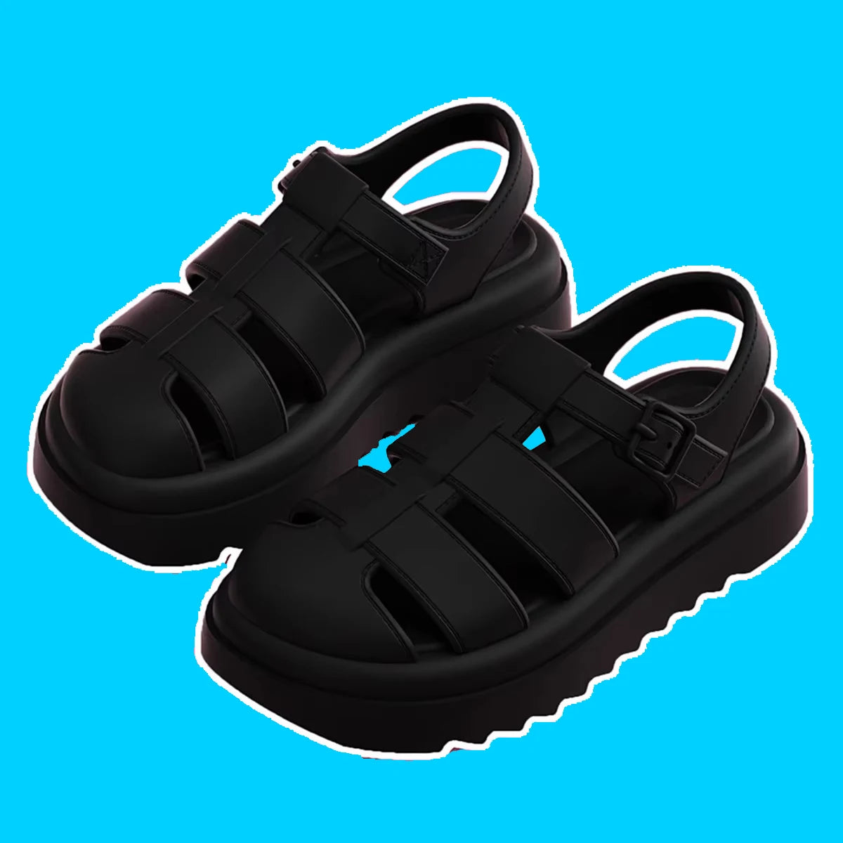 Women Chunky Platform Roman Style Sandals 2025 Summer Soft Shoes Elegant Fashion Woman Closed Toe Non-Slip Beach Slides Sandals