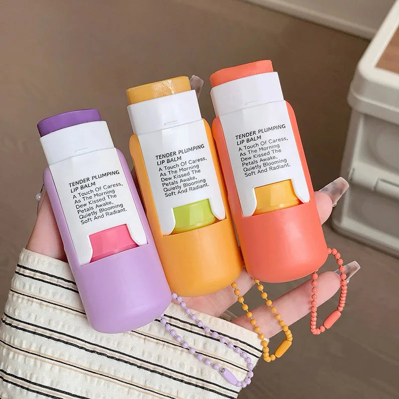 Blushimmer Gegebear moisturizing colorless lip balm with smooth texture, promoting hydration, repair, and a non-sticky finish.