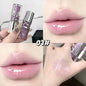 Clear glass shine lip gloss by Blushimmer featuring a watery, moisturizing, and long-lasting juicy lip oil and tint for a glossy finish.