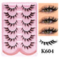 MIOFIA New 5 Pairs Fake Lashes D Curl Fluffy Soft Volume Eyelash Extensions Natural Look 3D Faux Mink False Eyelashes Makeup