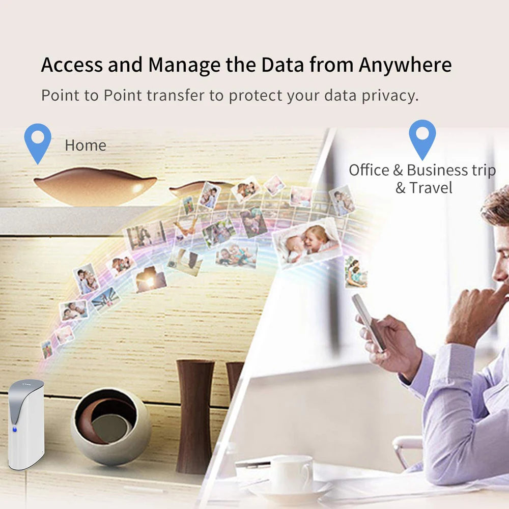 SSK 4TB NAS Personal Cloud Network Storage Ethernet Remote Access Smart Storage Home Office NAS Storage for Phone Laptop PC Case