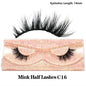 Blushimmer 3D Mink Fluffy Half False Eyelashes with clear band, natural soft lightweight short eye strip lashes, reusable eyelash extension