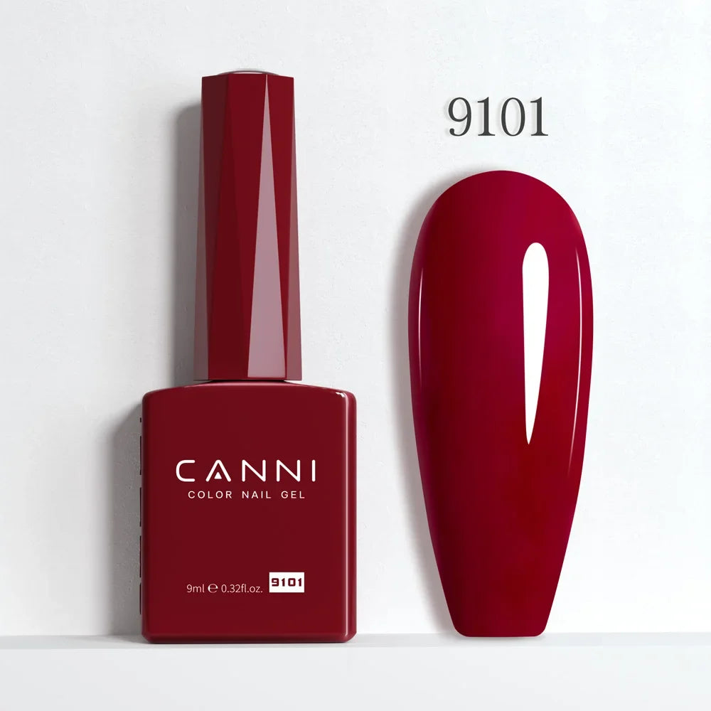 Blushimmer CANNI Hema Free Nail Gel Polish Fall Collection with semi-permanent red and nude jelly colors, long-lasting top coat, 9ml
