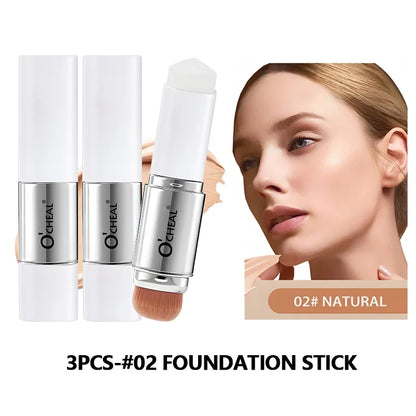 Blushimmer O'CHEAL temperature-changing foundation stick with double-headed design, facial coverage for blemishes and pores, matte finish