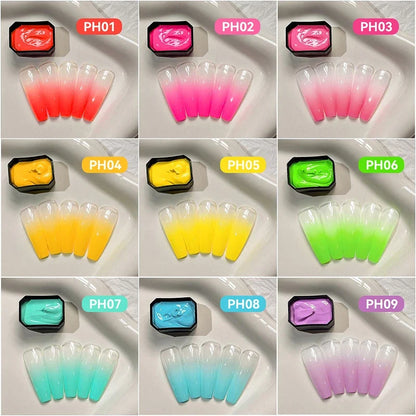 Blushimmer UR SUGAR 9-color gradient gel nail art set with four-in-one design for DIY gradient and stamping nail patterns.