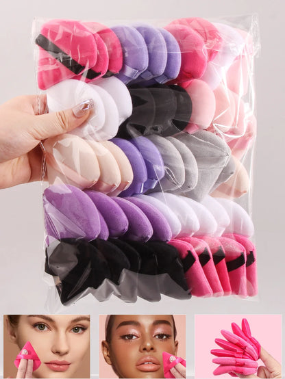 50Pcs Mixing colors randomly Triangle Powder Puff For Loose Powder Liquid Cosmetic Soft Plush Powder Puff Makeup Foundation Puff