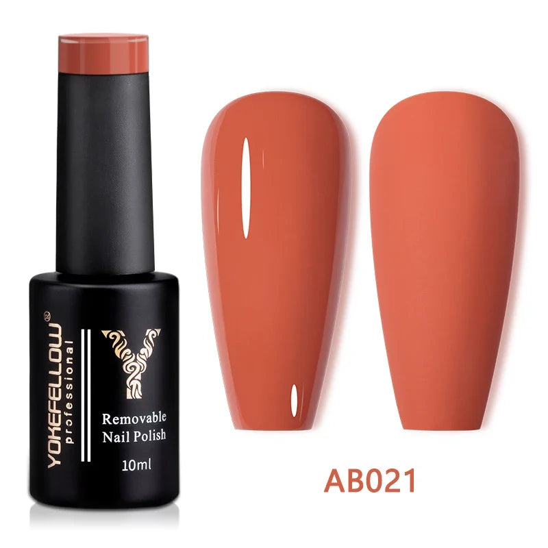 Blushimmer YOKEFELLOW 10ml nude pink gel nail polish in translucent finish, soak-off UV gel with long-lasting shine.