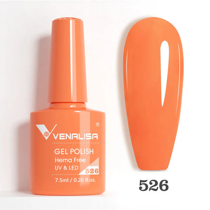 Venalisa Blushimmer glitter gel polish in pink nude, full coverage soak-off UV LED French nail gel with shimmering finish.