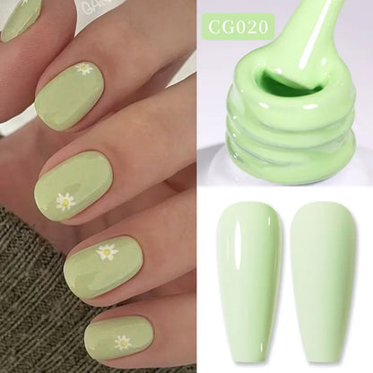 Blushimmer Born Pretty Jelly Nude Gel Nail Polish in light pink peach, translucent UV-cure gel for DIY nail art at home