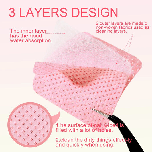 Boxed set of Blushimmer 1080 lint-free nail art and eyelash glue wipes with cotton pads for gel polish removal and beauty cleaning.