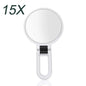 Blushimmer 2x to 15x magnifying makeup mirror, small folding pocket mirror for women with tabletop display, compact and portable.