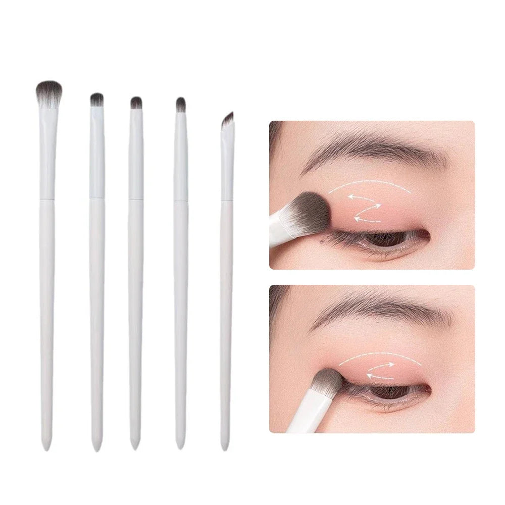 Blushimmer eye makeup brush set for beginners with professional cosmetic brushes, including under-eye, eyebrow, and crease shader tools.