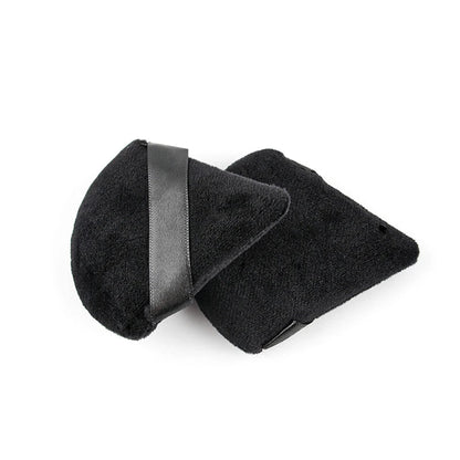 Set of 1/2/3/6pcs Blushimmer triangle velvet powder puffs for face and eye makeup, reusable and washable cosmetic sponge applicators.
