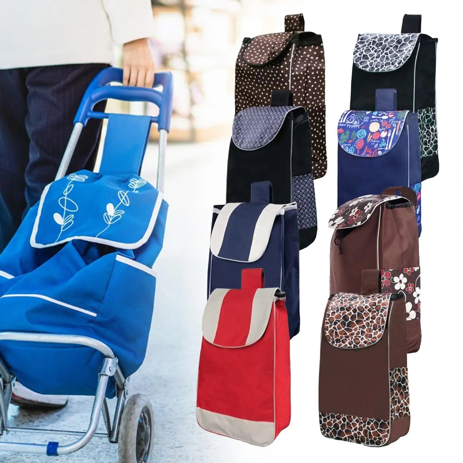 Shopping Trolley Replacement Bag Large Grocery Cart Grocery Shopping Cart Hand Truck Bag Oxford Cloth Waterproof On Trolley