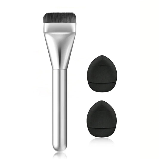 Blushimmer ultra thin foundation face contour brush with flat design for blending cream makeup, lightweight and precise application.
