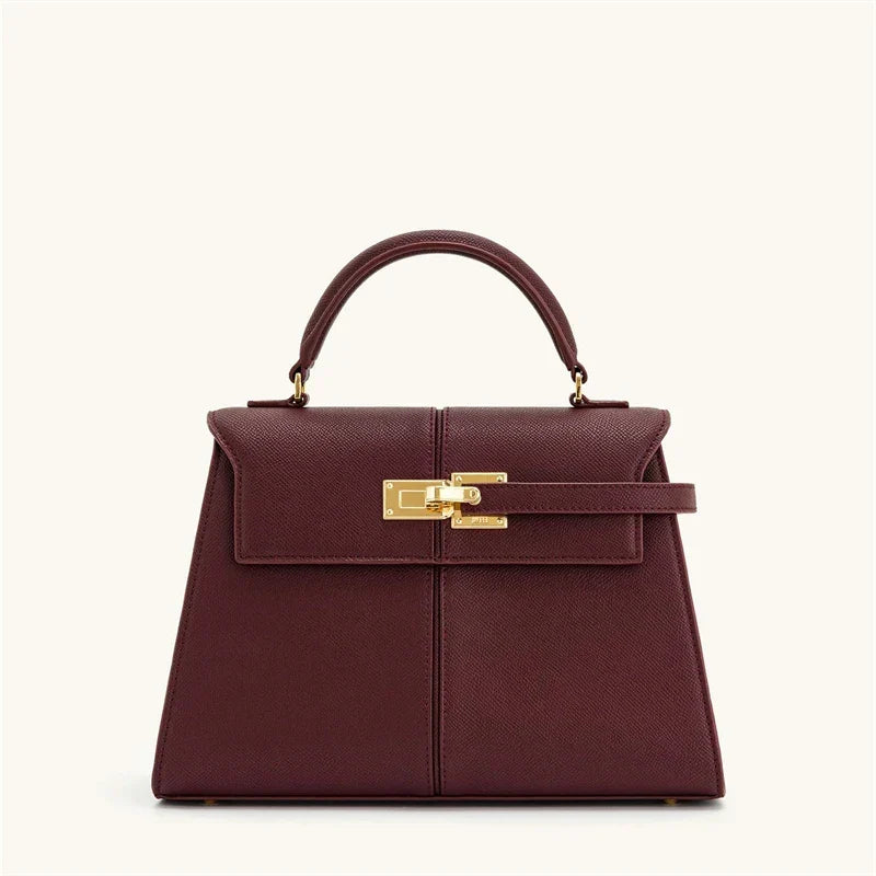 Wine red women's crossbody handbag by OBA, stylish satchel bag with adjustable strap and elegant design.