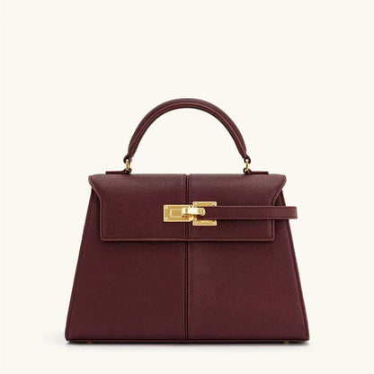 Wine red women's crossbody handbag by OBA, stylish satchel bag with adjustable strap and elegant design.