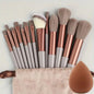 Blushimmer makeup brush set with soft fluffy brushes for foundation, powder, eyeshadow, and blending in a professional cosmetic kit.