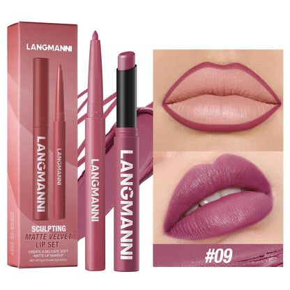 Blushimmer waterproof lipliner and lipstick set with no smudge or fade, designed for durable, easy, perfect makeup application.