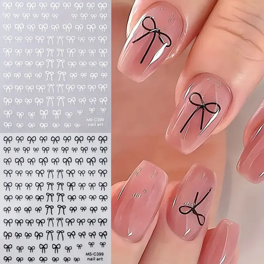 Small 3D bow ribbon nail sticker from Blushimmer with kawaii bowknot design, perfect for Japanese-inspired nail art and manicure decor.