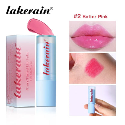 Glass Tinted Lip Balm Light Cherry Red Orange Glow Moisturizing Vegetarian Lip Balm With Bright Clear Color Korea Lip Cosmetics