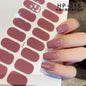 Blushimmer 16Tips glitter semi-cured UV gel sticker with 3D French gradient and shiny glitter powder for nail art decoration.