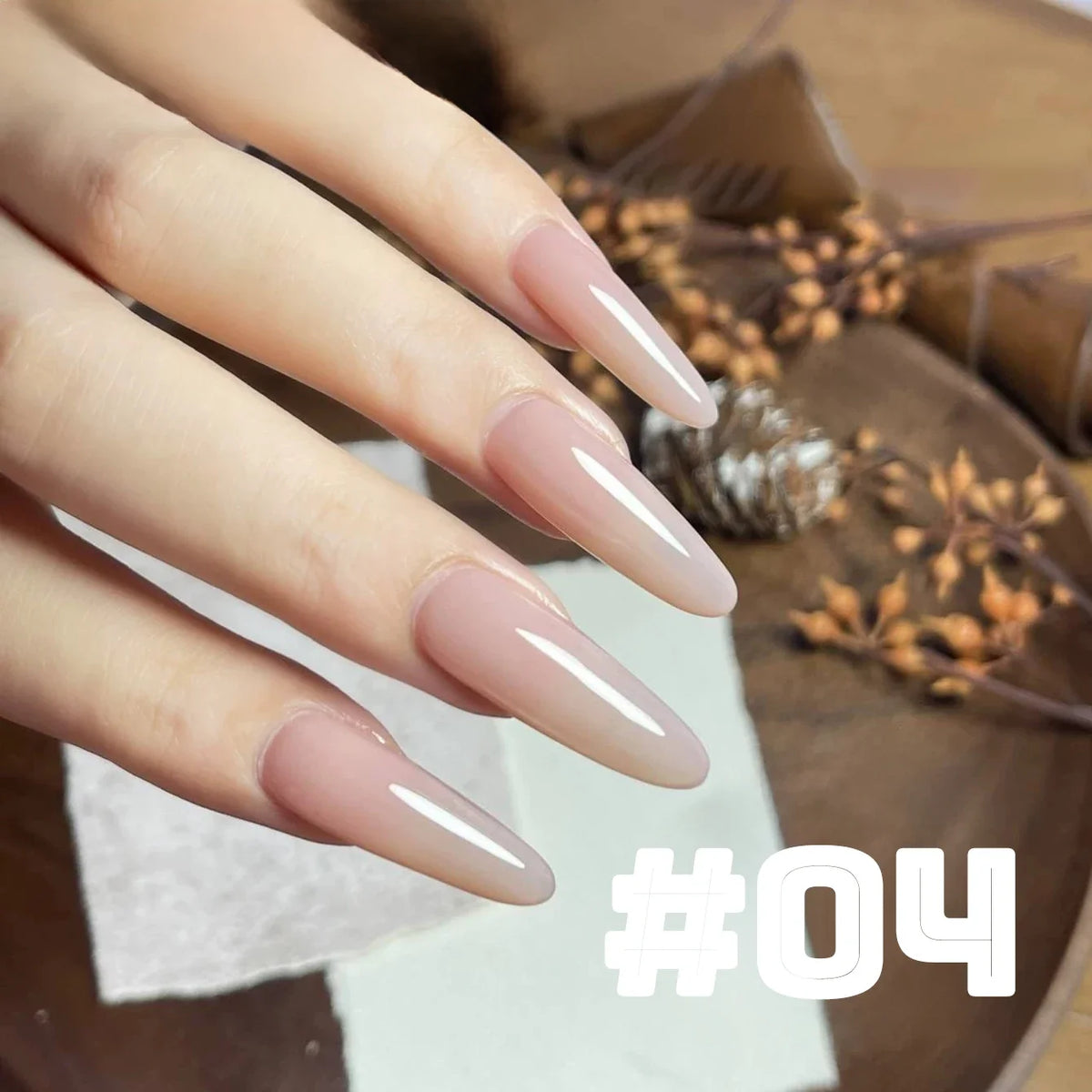 Blushimmer MIANEL 12ML Japanese style fairy gel nail polish in white pink nude and ice clear shades for summer nails.
