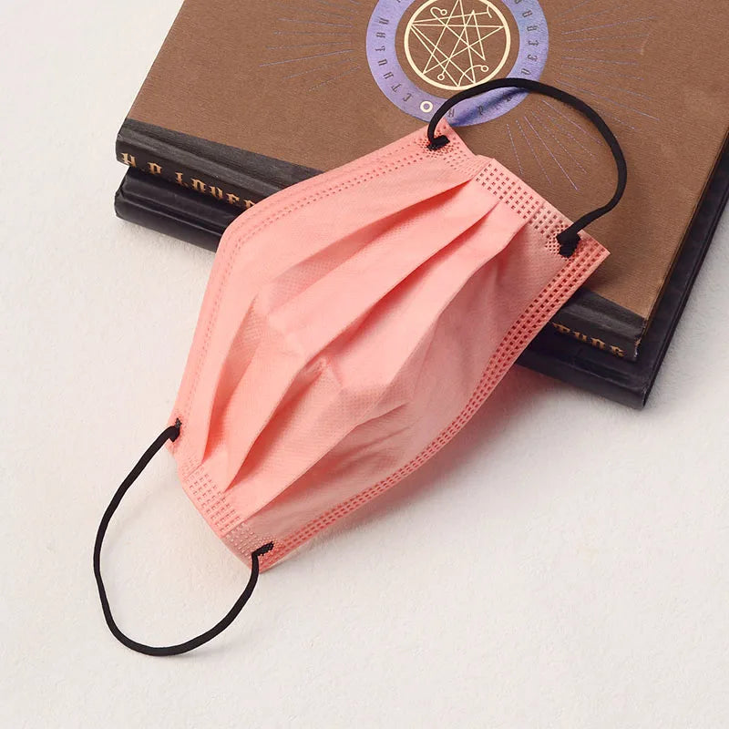 200Pcs Thickened Sakura Pink 4-Layer Disposable Face Masks - 200/100/50/10 Pieces with Elastic Band and Adjustable Nose Clip, Suitable for Parties, Travel, Outdoor Activities, Casual Wearers, Fashion Enthusiasts, Ideal