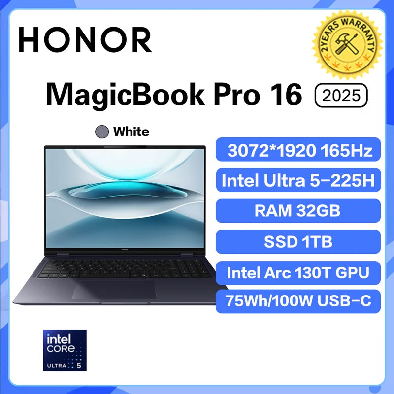 2025 Honor MagicBook Pro 16 Laptop Ultra5 225H/Ultra9 285H 24G/32G 1T 3.1K 165Hz Honor Laptop Notebook Ultrabook Game Computer