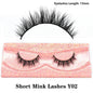 Blushimmer 3D Mink Fluffy Half False Eyelashes with clear band, natural, lightweight, reusable short eye strip lash extension.