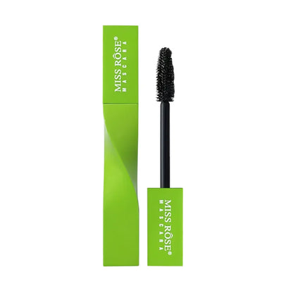 Miss Rose 5D Extreme Volume Waterproof Mascara by Blushimmer showing a sleek black mascara tube with a curved brush for curling lashes